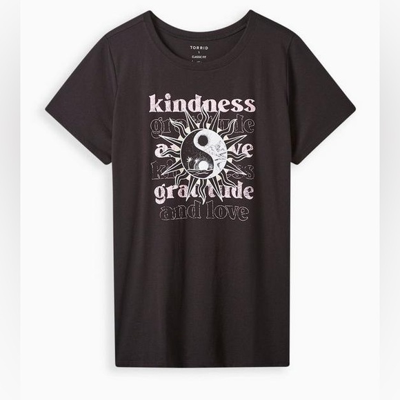 Torrid Everyday Tee - Signature Jersey Kindness Black sun moon graphic size 2XL - Picture 1 of 12